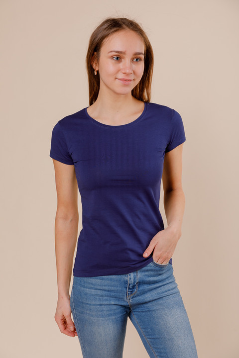 Женская футболка B164 темно-синяя