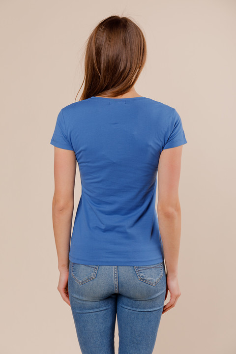 Женская футболка B164 синяя