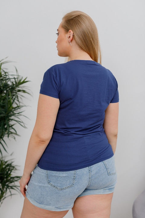 Женская футболка В169 синяя