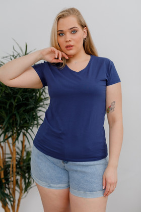 Женская футболка В169 синяя