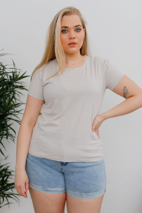 Женская футболка В168 серо-бежевая