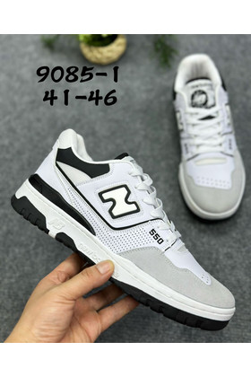 Мужские кроссовки 9085-1 бело-серые