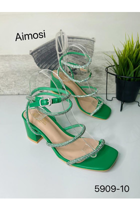Женские туфли 5909-10 зеленые