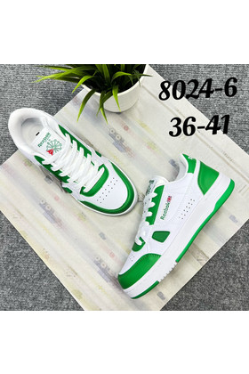 Женские кроссовки 8024-6 бело-зеленые
