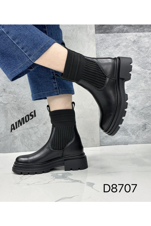 Женские ботинки ОСЕНЬ D8707 черные