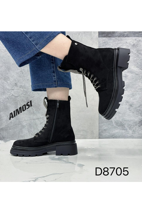 Женские ботинки ОСЕНЬ D8705 черные