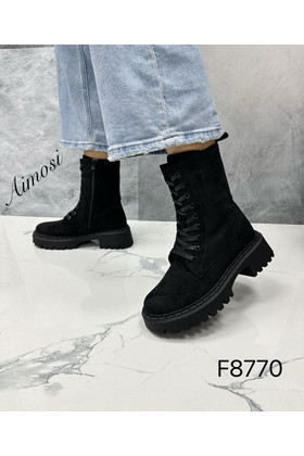 Женские ботинки ЗИМА F8770 черные